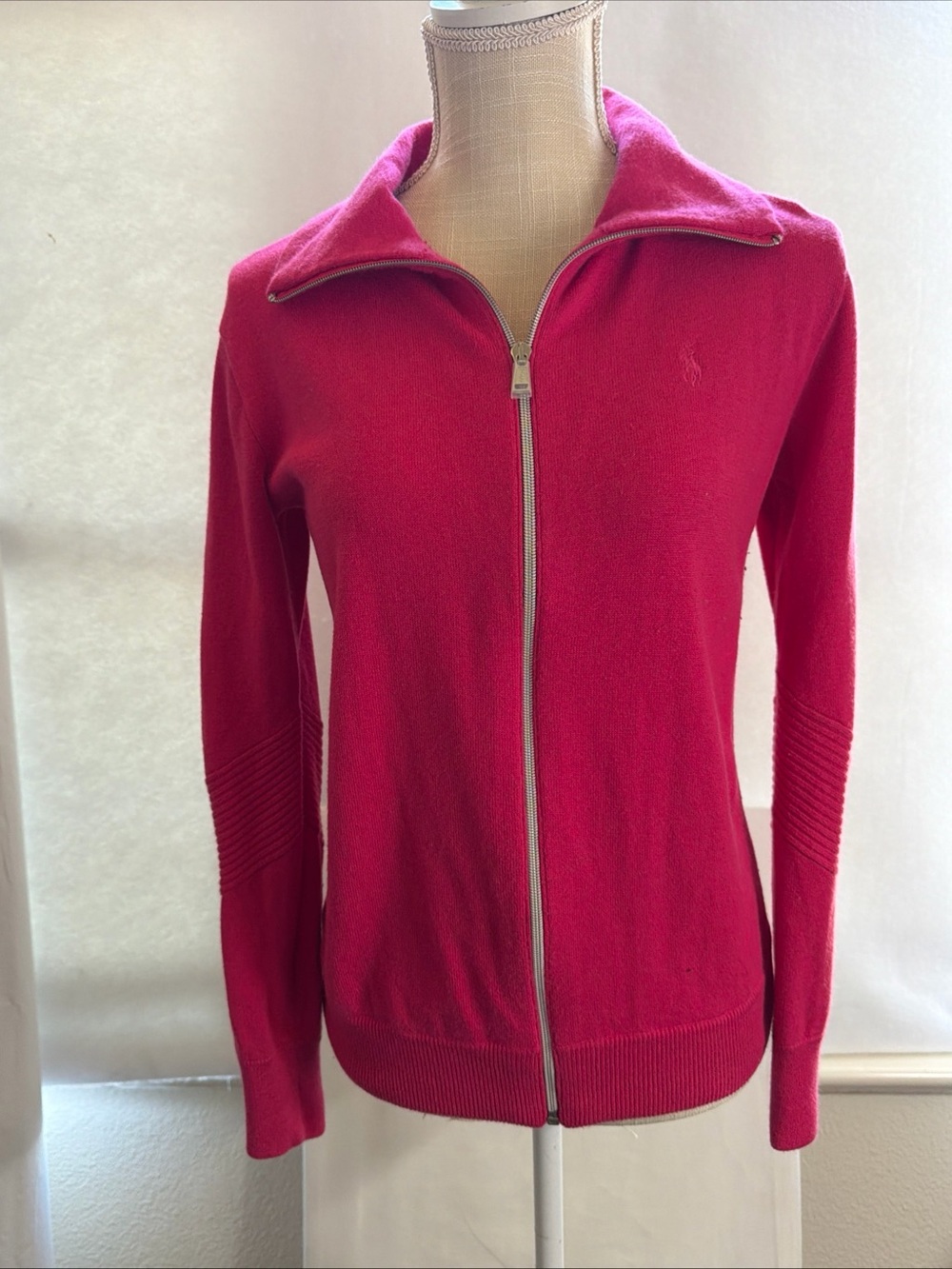 Polo Golf by Ralph Lauren Hot Pink Zip-Up Sweater Size SP